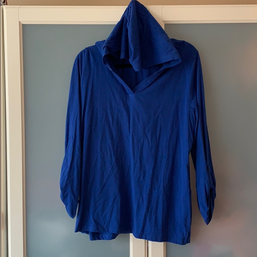 Chico’s Weekends Slubbed-Knit V-neck Hoodie